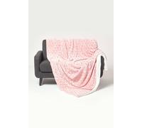 Homescapes Geometric Triangle Velvet Throw in Pink | Size: 160 cm x 200 cm Homescapes Pink 160 cm x 200 cm