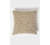 HOMESCAPES Tufted Cushion Covers 45 x 45 cm, Pure Cotton Boho Throw Pillow Covers, Beige Geometric Cushion, Luxury Decorative Pillow Cases for Sofa or Bedroom - Insert Included