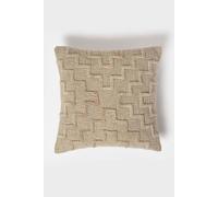 Geometric Tufted Cotton Cushion Homescapes Beige 45cm x 45cm