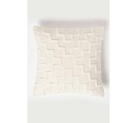 Homescapes Geometric Natural Tufted Cotton Cushion 45 X 45 Cm