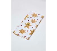 HOMESCAPES Premium Christmas Tea Towels, 100% Cotton Kitchen Dish Towels, Super Soft & Absorbent for Drying Cleaning Baking, Festive White & Brown Xmas Gingerbread Man, Washable T Towels L74 x W49 cm