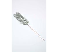 Homescapes Artificial Green Handcrafted Glitter Palm Leaf Single Stem, 56 Cm
