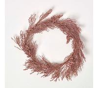 Homescapes Glitter Rose Gold Christmas Wreath