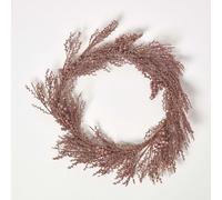 Homescapes Glitter Rose Gold Christmas Wreath