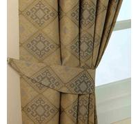 Homescapes Gold Aztec Jacquard Curtain Tie Back Pair