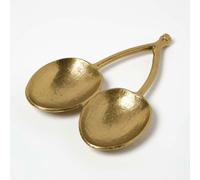 Gold Decorative Aluminium Cherry Trinket Tray Homescapes Yellow One Size