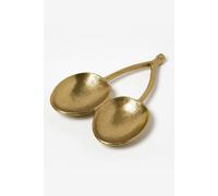 Homescapes Gold Decorative Aluminium Cherry Trinket Tray In Yellow Yellow