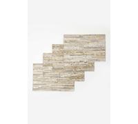 Homescapes Gold & Grey Leather Placemats Set Of 4 Grey