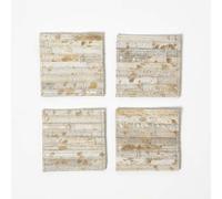 Gold & Grey Round Leather Coasters Set of 4