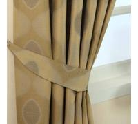 (Gold) Modern Curve Jacquard Curtain Tie Back Pair