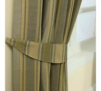 Homescapes Modern Stripe Jacquard Curtain Tie Back Pair in Gold Homescapes Gold