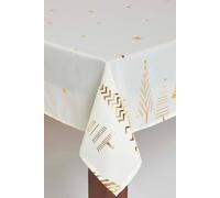 Homescapes Gold Tree Christmas Table Cloth, 132 X 274 Cm Gold