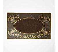 Homescapes Gold 'welcome' Door Mat, 75 X 45 Cm