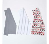 Homescapes Gonk Christmas Tea Towels Set Of 3