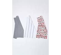 Homescapes Gonk Christmas Tea Towels Set Of 3 Multi One Size
