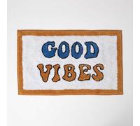 Orange Good Vibes Bath Mat 100% Cotton, 50 x 80 cm Homescapes Orange One Size