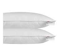 HOMESCAPES Goose feather & Down Euro Continental Pillow Pair - 40cm x 80cm (16″x32″) Luxury Natural Hypo-Allergenic European Pillows Soft-Medium Support 100% Cotton Casing RDS Certified.
