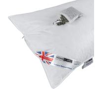 HOMESCAPES Goose Feather and Down Lavender Pillow Infused with Dried Lavender Calming & Relaxing Natural Aromatherapy Scented Pillow to Ease Insomnia Single Pillow RDS Certified.