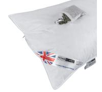 HOMESCAPES Goose Feather and Down Lavender Pillow Infused with Dried Lavender Calming & Relaxing Natural Aromatherapy Scented to Ease Insomnia Single Pillow Extra Fill RDS Certified