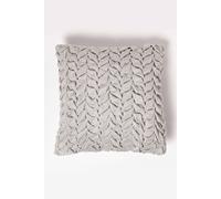Homescapes Grace Pleated Velvet Cushion In Grey Grey