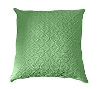 HOMESCAPES Green 30 x30 Inch Ultrasonic Quilted Cushion Cover - Coordinating with Throws and Bedspreads