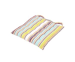 HOMESCAPES Green and Purple Stripe Seat Pad Cushion for Dining Chairs 100% Cotton Chair Pad with Straps 40 x 40 cm ″Osaka″ Design