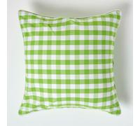 (60 x 60 cm, Green) Block Check Cotton Gingham Cushion Cover