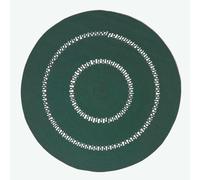 HOMESCAPES Dark Green Crochet Rug Handwoven Cotton Braided Mat Reversible 120 cm Round Rug for Living Room & Bedroom