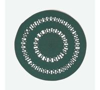 HOMESCAPES Dark Green Crochet Rug Handwoven Cotton Braided Mat Reversible 70 cm Round Rug for Living Room & Bedroom