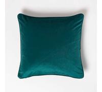 Homescapes Green Filled Velvet Cushion With Piped Edge 46 X 46 Cm