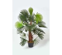 Homescapes Green 'Lady Palm' Tree Artificial Rhapis Plant with Pot, 90 cm - Green