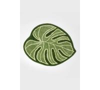 HOMESCAPES Green Leaf 100% Cotton Bath Mat Super Absorbent and Soft Non-Slip Large and Thick 65 x 80 cm Bathmat