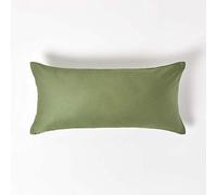 HOMESCAPES Green Organic Cotton Euro Size Pillowcase 40 x 80 cm 400TC 600 Thread Count Equivalent Pillow Case with Zip