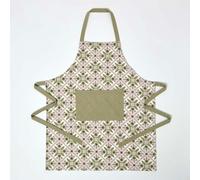 HOMESCAPES Green & Pink Retro 100% Cotton Apron