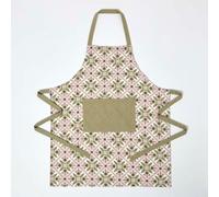 Homescapes Green & Pink Retro 100% Cotton Apron