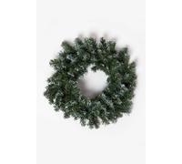 Homescapes Green Snow Dusted Christmas Wreath, 18 Inches