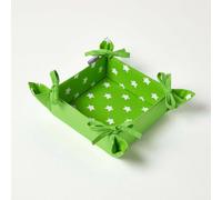 Homescapes Green Stars Reversible Bread Basket