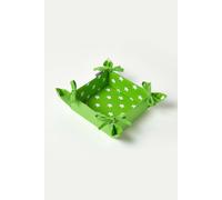 Homescapes Green Stars Reversible Bread Basket Homescapes Green