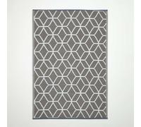 Homescapes Grey and White Geometric Pattern Reversible Outdoor Rug