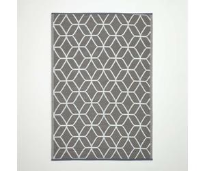 Homescapes Grey and White Geometric Pattern Reversible Outdoor Rug