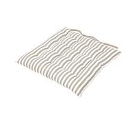 HOMESCAPES Grey and White Stripe Seat Pad Cushion for Dining Chairs 100% Cotton Chair Pad with Straps 40 x 40 cm
