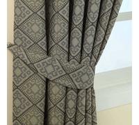 Homescapes Grey Aztec Jacquard Curtain Tie Back Pair