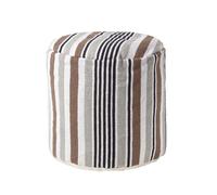 Homescapes Grey, Black And White Stripe Bean Filled Pouffe Tall 45 X 40 Cm