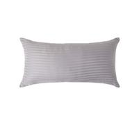 HOMESCAPES Grey Pure Egyptian Cotton Euro Size Pillowcase 40 x 80 cm 330 TC 500 Thread Count Percale Equivalent Satin Stripe Pillow Case with Zip