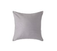 HOMESCAPES Grey Pure Egyptian Cotton Euro Size Pillowcase 40 x 40 cm 330 TC 500 Thread Count Percale Equivalent Satin Stripe Pillow Case with Zip
