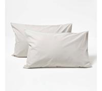 Homescapes Grey Cotton Kids Pillowcases 40 X 60 Cm 200 Thread Count, 2 Pack