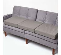 Homescapes Grey Cotton Orthopaedic Foam 3 Seater Booster Cushion