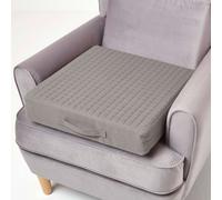 Homescapes Grey Cotton Orthopaedic Foam Armchair Booster Cushion