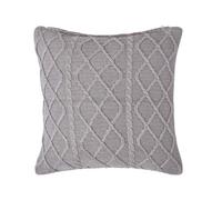 Homescapes Grey Diamond Cable Knit Cushion Cover, 45 X 45 Cm