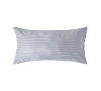 HOMESCAPES Grey Pure Egyptian Cotton King Size Pillowcase 330 TC 500 Thread Count Percale Equivalent Satin Stripe Housewife Pillow Case